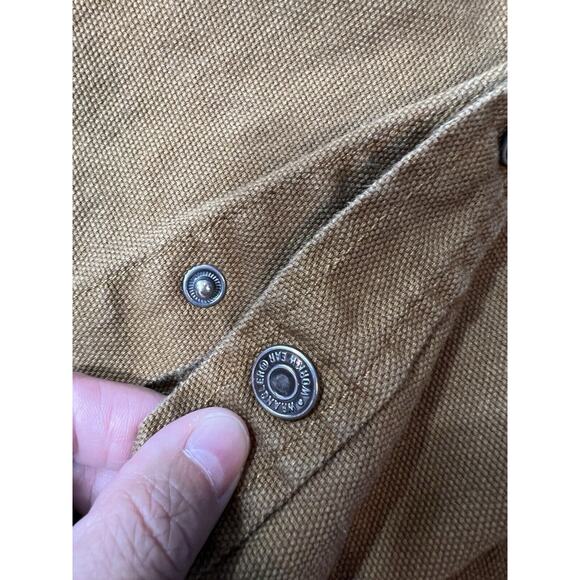 Wrangler Jacket Mens Small Brown Duck Canvas Hooded Coat Workwear Full Adult - Picture 4 of 5